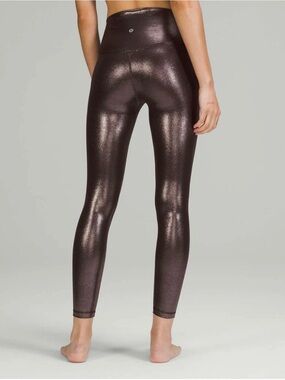 Lululemon Shiny High-Rise Leggings in Metallic Brown